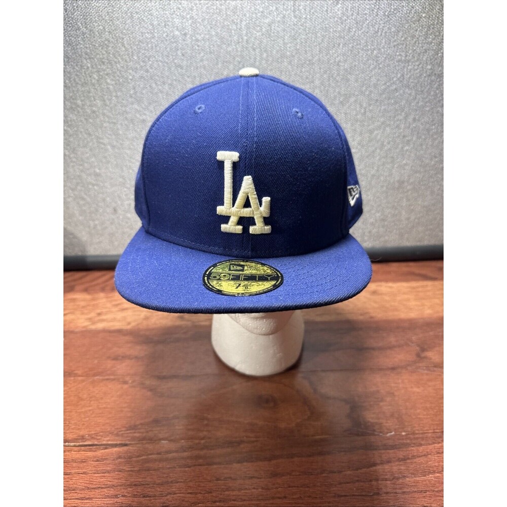 NEW ERA Los Angeles Dodgers Fitted Hat 7 5/8 On Field Blue 59Fifty Los Dodgers